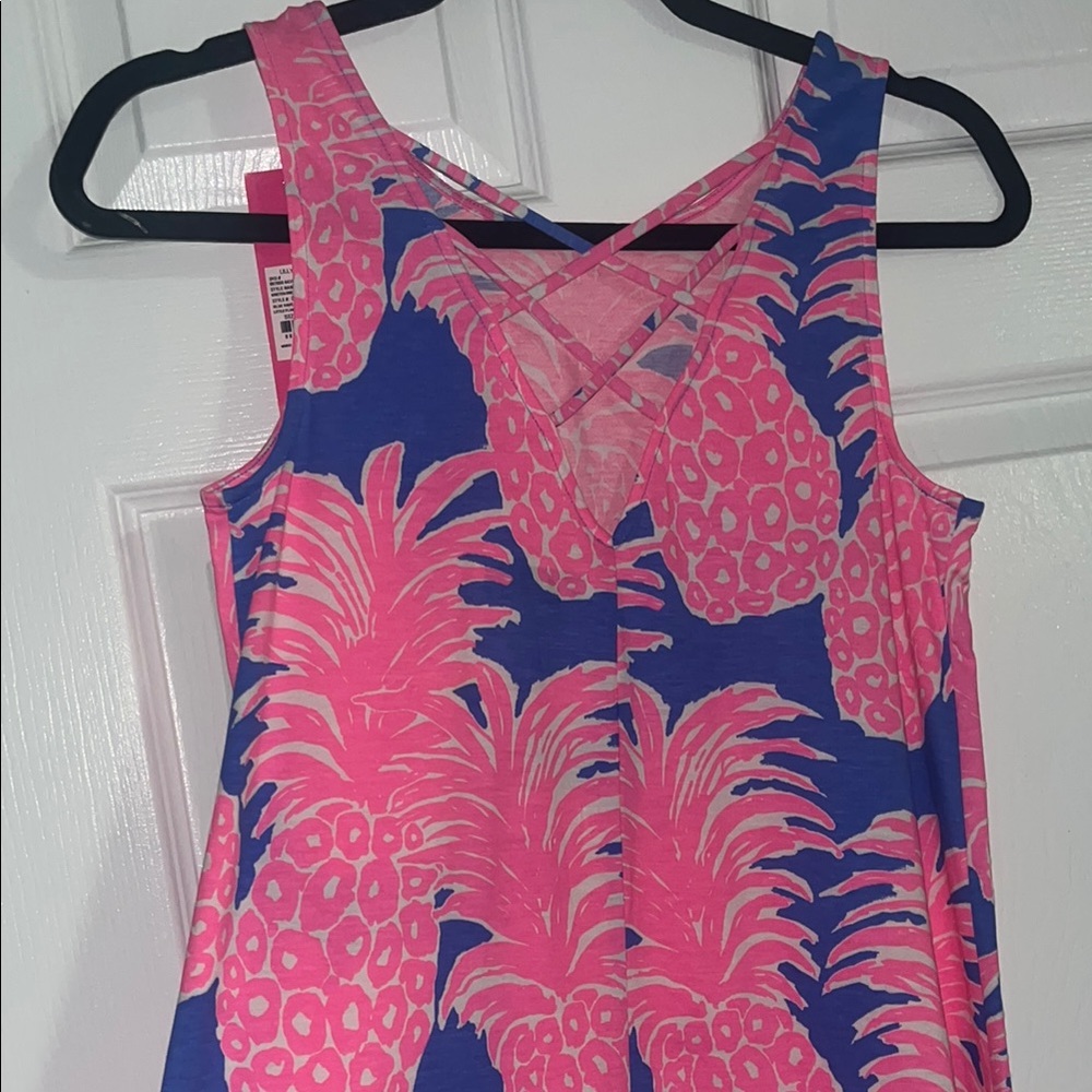 Lilly Pulitzer Pink and Blue Pineapple Mini Dress - Picture 6 of 8